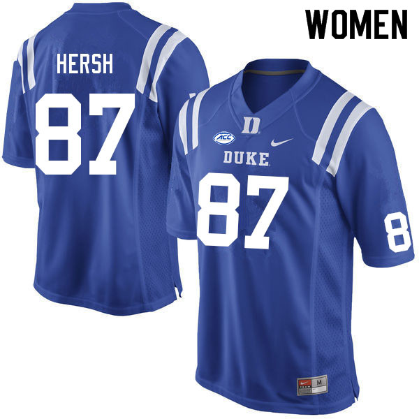 Women #87 Brandon Hersh Duke Blue Devils College Football Jerseys Sale-Blue - Click Image to Close